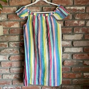 J. Crew Off-Shoulder Striped Mini Dress Multicolor
